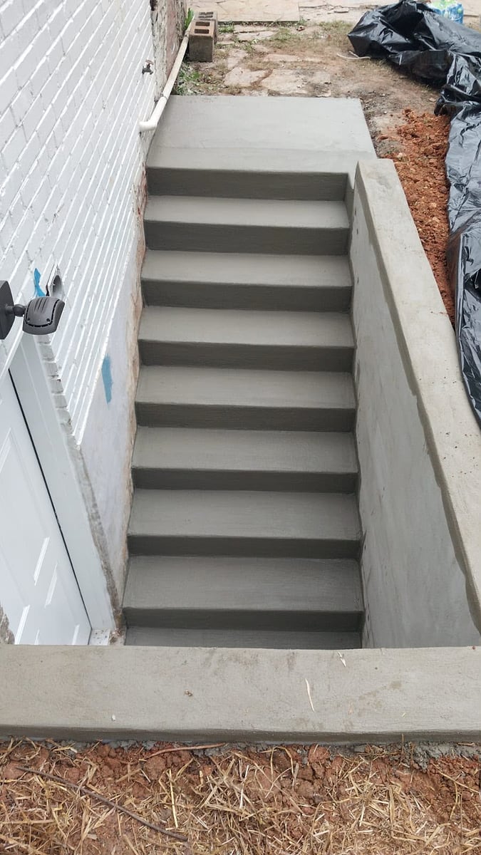 After: Finished concrete stairs and walls
